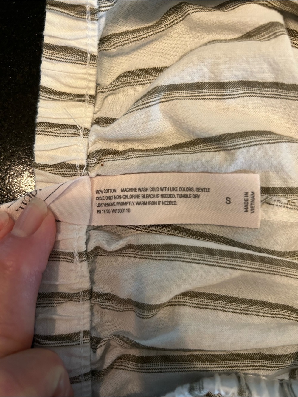 Auden Olive Green Cami with built-in bra,with White and Gray Striped Pajama Pant - Picture 2 of 3